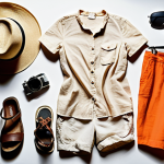 **Image Prompt:** A collection of lightweight, breathable clothing (cotton shirts, linen shorts, a couple of pareos) laid out next to comfortable walking shoes (sandals and sneakers). Sunscreen, a wide-brimmed hat, and insect repellent are also visible. The overall impression is of packing for a tropical vacation.