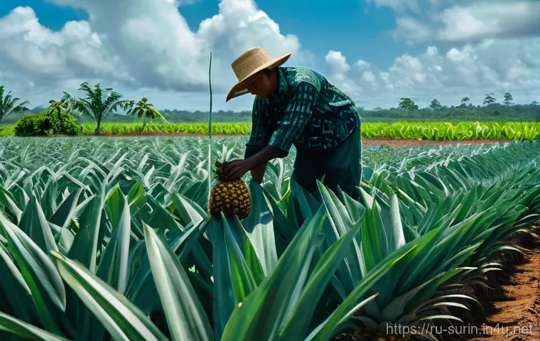 수리남에서 유기농 및 친환경 제품 찾기 - **Vibrant Paramaribo Morning Market:** A wide-angle, highly detailed photograph capturing the bustli...