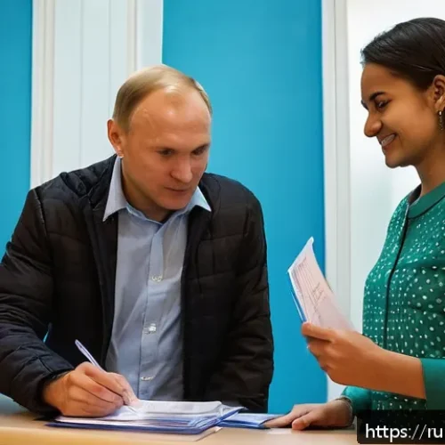 Home 30 수리남 입국 비자 정보 - A detailed scene of a Russian tourist couple at the Surinamese embassy in Moscow submitting their vi...